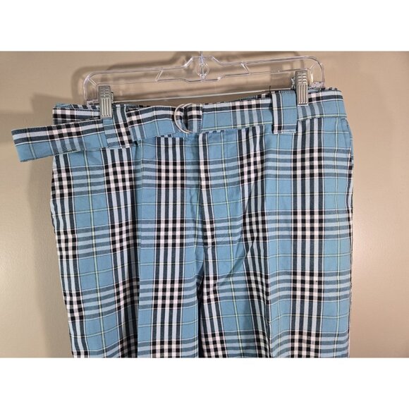 Urban Outfitter's Blue & Black Plaid Cropped Pant, Size 32 Preppy Girly - Picture 2 of 9